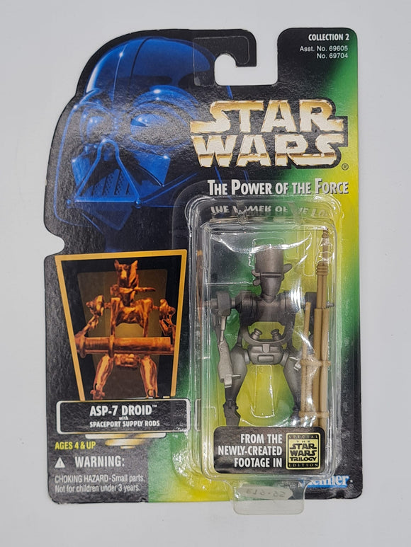 ASP-7 DROID STAR WARS POWER OF THE FORCE GREEN CARD 001