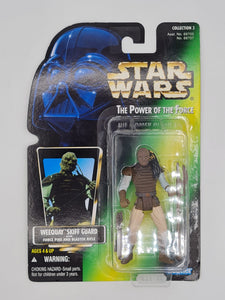 WEEQUAY SKIFF GUARD STAR WARS POWER OF THE FORCE GREEN CARD 001