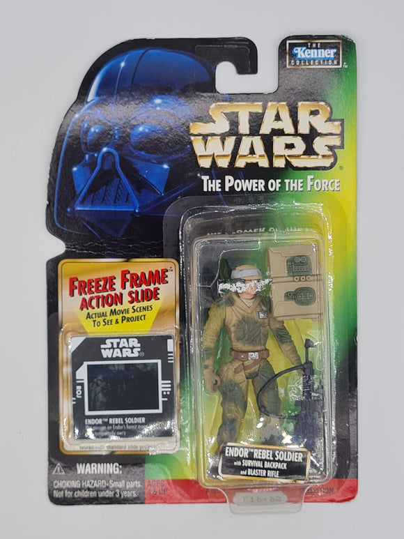 ENDOR REBEL SOLDIER STAR WARS POWER OF THE FORCE GREEN CARD 001
