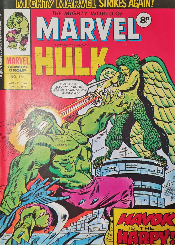 THE MIGHTY WORLD OF MARVEL STARRING THE INCREDIBLE HULK #172