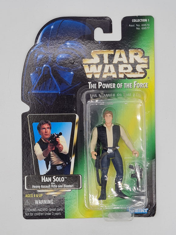 HAN SOLO STAR WARS POWER OF THE FORCE GREEN CARD 001