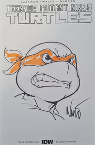 TEENAGE MUTANT NINJA TURTLES #1 SIGNED AND SKETCHED BY EDDIE NUNEZ