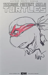 TEENAGE MUTANT NINJA TURTLES #1 SIGNED AND SKETCHED BY EDDIE NUNEZ