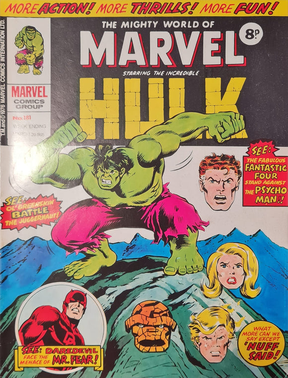THE MIGHTY WORLD OF MARVEL STARRING THE INCREDIBLE HULK #181