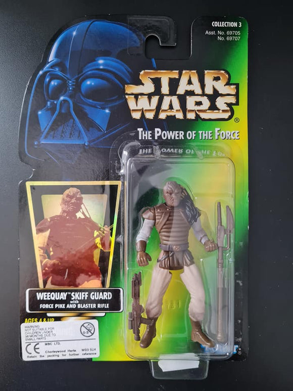 STAR WARS POWER OF THE FORCE WEEQUAY SKIFF GUARD HOLOGRAM CARD