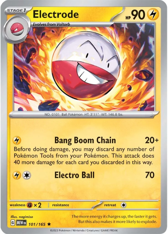 POKEMON SCARLET AND VIOLET 151 ELECTRODE 101/165 SINGLE CARD