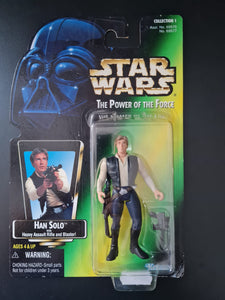 STAR WARS POWER OF THE FORCE HAN SOLO WITH RIFLE AND BLASTER