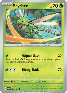 POKEMON SCARLET AND VIOLET 151 SCYTHER 123/165 SINGLE CARD