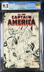 ALL NEW CAPTAIN AMERICA #1 (2015) J SCOTT CAMPBELL SKETCH VARIANT 9.2