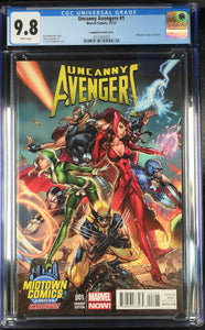 UNCANNY AVENGERS #1 (2012) J SCOTT CAMPBELL VARIANT 9.8