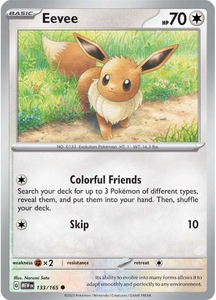 POKEMON SCARLET AND VIOLET 151 EEVEE 133/165 SINGLE CARD