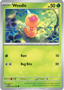 POKEMON SCARLET AND VIOLET 151 WEEDLE 13/165 SINGLE CARD