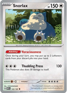 POKEMON SCARLET AND VIOLET 151 SNORLAX 143/165 SINGLE CARD