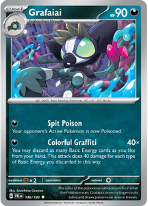 POKEMON SCARLET AND VIOLET PALDEA EVOLVED GRAFAIAI REVERSE HOLO 146/193 SINGLE CARD