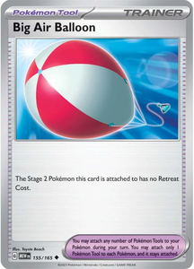 POKEMON SCARLET AND VIOLET 151 BIG AIR BALLOON 155/165 SINGLE CARD