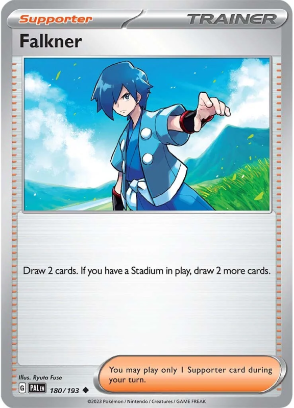 POKEMON SCARLET AND VIOLET PALDEA EVOLVED FALKNER REVERSE HOLO 180/193 SINGLE CARD