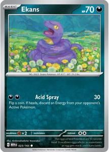 POKEMON SCARLET AND VIOLET 151 EKANS 23/165 SINGLE CARD