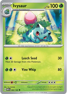 POKEMON SCARLET AND VIOLET 151 IVYSAUR 2/165 SINGLE CARD