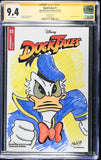 DUCKTALES #1 SIGNED AND SKETCHED BY ELLIE WRIGHT CGC 9.4 4718913011