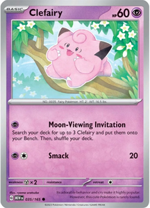 POKEMON SCARLET AND VIOLET 151 CLEFAIRY 35/165 SINGLE CARD
