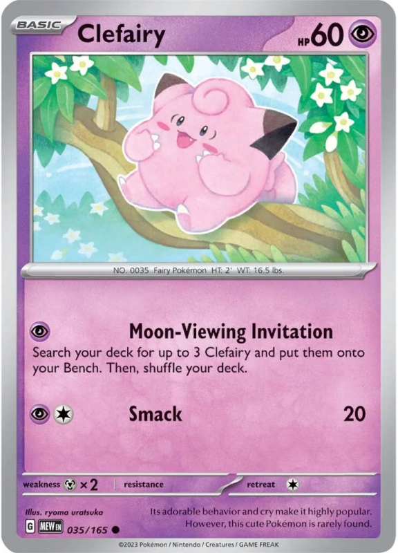 POKEMON SCARLET AND VIOLET 151 CLEFAIRY 35/165 SINGLE CARD