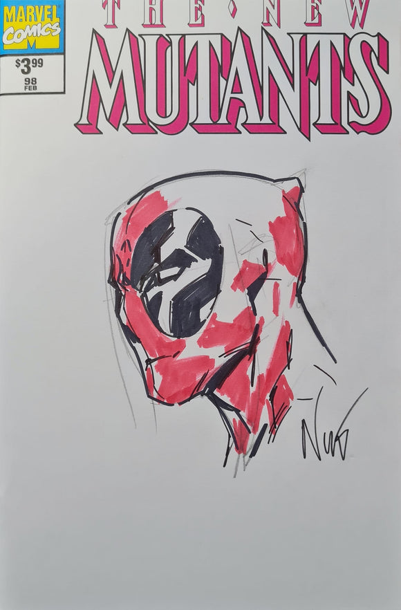 THE NEW MUTANTS #98 FACSIMILE SIGNED AND SKETCHED BY EDDIE NUNEZ