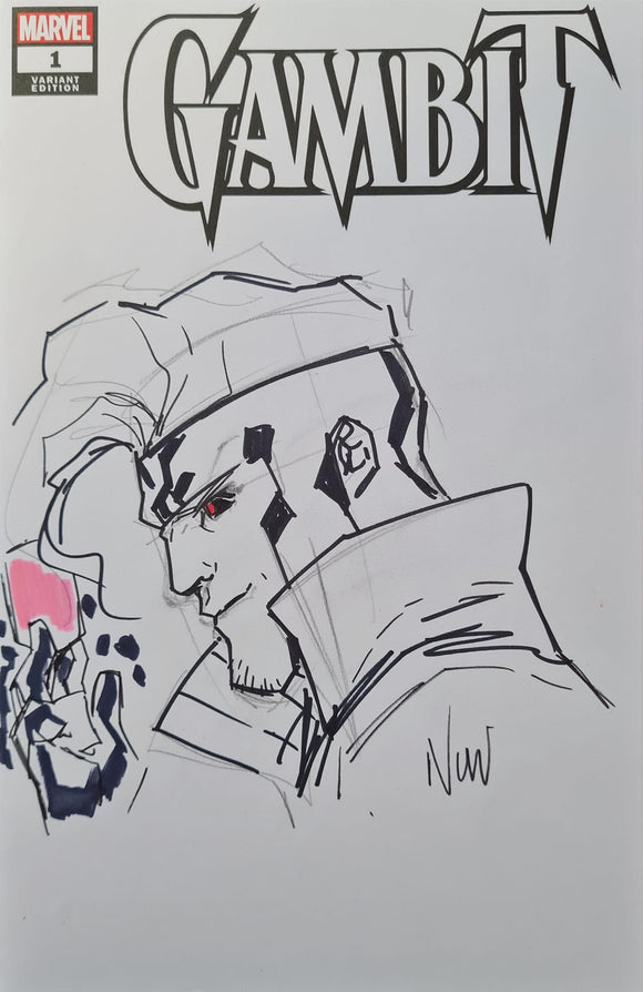 GAMBIT #1 SIGNED AND SKETCHED BY EDDIE NUNEZ