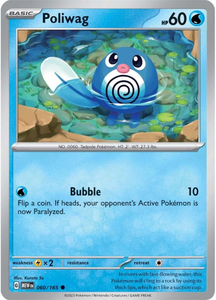 POKEMON SCARLET AND VIOLET 151 poliwag 60/165 SINGLE CARD