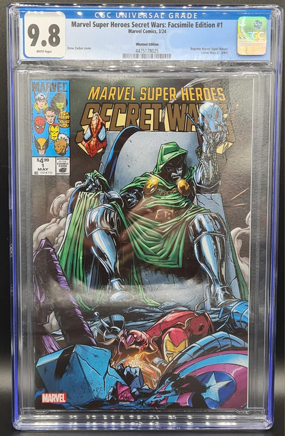 MARVEL SUPER-HEROES SECRET WARS #1 FACSIMILE DREW ZUCKER VARIANT CGC 9.8