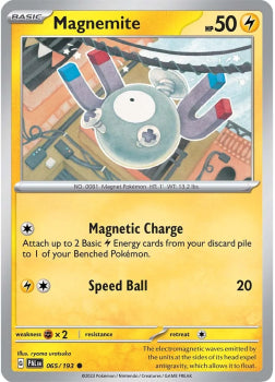 POKEMON SCARLET AND VIOLET PALDEA EVOLVED MAGNEMITE REVERSE HOLO 65/193 SINGLE CARD