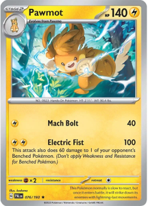 POKEMON SCARLET AND VIOLET PALDEA EVOLVED PAWMOT REVERSE HOLO 76/193 SINGLE CARD