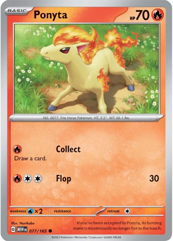 POKEMON SCARLET AND VIOLET 151 PONYTA 77/165 SINGLE CARD