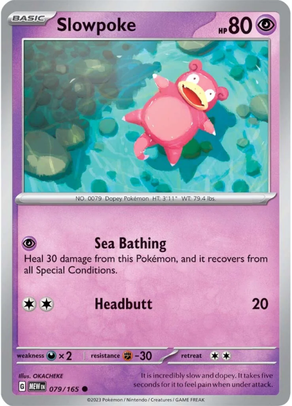 POKEMON SCARLET AND VIOLET 151 SLOWPOKE 79/165 SINGLE CARD