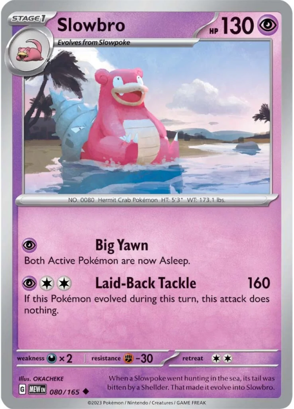 POKEMON SCARLET AND VIOLET 151 SLOWBRO 80/165 SINGLE CARD