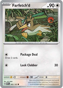 POKEMON SCARLET AND VIOLET 151 FARFETCH'D 83/165 SINGLE CARD