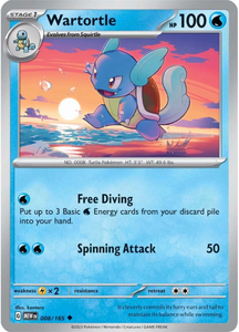 POKEMON SCARLET AND VIOLET 151 WARTORTLE 8/165 SINGLE CARD