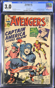 AVENGERS #4 1964 UK PENCE VARIANT CGC 3.0